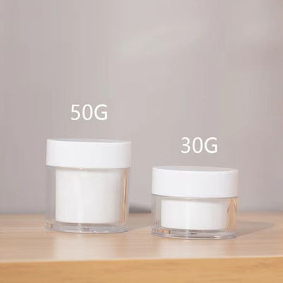 คุณภาพสูง15g 30g 50g AS พลาสติก 2 ชั้น ครีมกลม