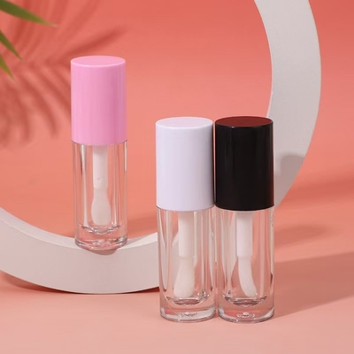 ท่อกระจกริ้วปากพลาสติกสีขาว สีดํา สีชมพู พร้อมแปรง โลโก้ที่สามารถปรับแต่งได้