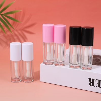 ท่อกระจกริ้วปากพลาสติกสีขาว สีดํา สีชมพู พร้อมแปรง โลโก้ที่สามารถปรับแต่งได้