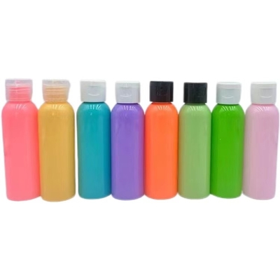 กระป๋องพลาสติก PET 50 มิลลิลิตร พร้อมหมวกสกรูหลายสีสําหรับเหลว