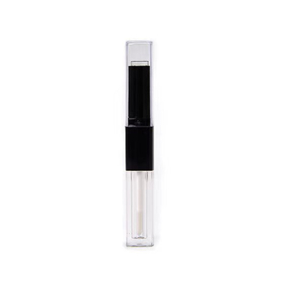 1.2ml & 2.5ml พลาสติกสี่เหลี่ยม Slim Lip Gloss Tube หัวสองตัว พร้อมสีที่กําหนดเอง