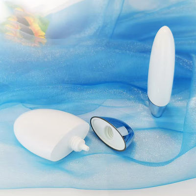 ขวดครีมกันแดดรูปไข่ขนาด 50 กรัม พร้อมฝาสีเงิน UV สำหรับบรรจุภัณฑ์เครื่องสำอาง PP ขนาด 50 มล.