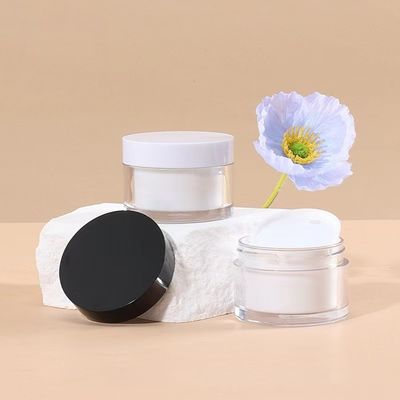 กระปุกครีมทรงกลมสองชั้นพลาสติก AS ขนาด 15g 30g 50g สำหรับเครื่องสำอาง