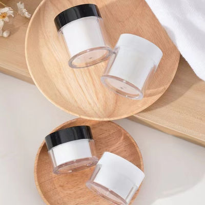 กระปุกครีมทรงกลมสองชั้นพลาสติก AS ขนาด 15g 30g 50g สำหรับเครื่องสำอาง