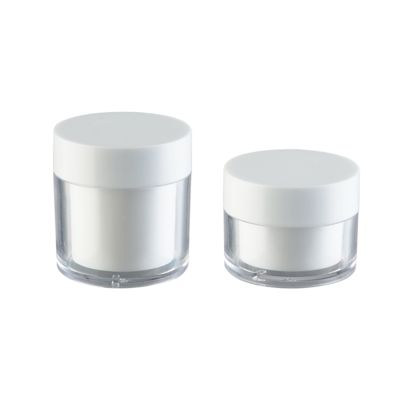 กระปุกครีมทรงกลมสองชั้นพลาสติก AS ใสพิเศษ 15g 30g 50g