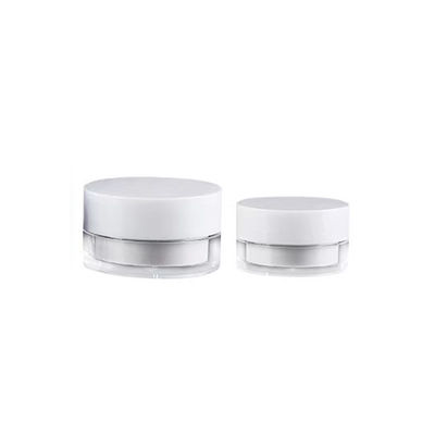 คุณภาพสูง15g 30g 50g AS พลาสติก 2 ชั้น ครีมกลม