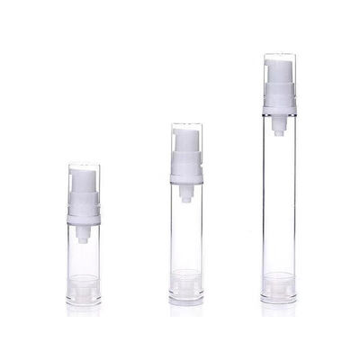 ขายส่ง ขวดปั๊มสุญญากาศพลาสติก AS ขนาด 5ml 10ml 15ml พร้อมระบบปั๊มสุญญากาศและการพิมพ์ซิลค์สกรีนแบบกำหนดเอง