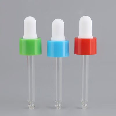 18mm 20mm 24mm 28mm Silicone Bulb Gold Silver Smooth Matt Closure Cosmetic Packaging Plastic Dropper Plastic Dropper for Essential Oil