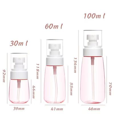 ขวดสเปรย์ละอองน้ำ PET แบบเติมได้เกรดพรีเมียม 30/60/100ML สำหรับเครื่องสำอาง โลชั่น ครีมนวดผม เจลล้างมือ