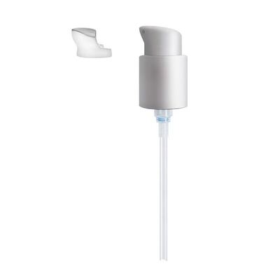 การออกแบบครึ่งหมวก 18 มม. 20 มม. 24 มม. ปั๊มปั่นครีมพลาสติก - ปั๊มเครื่องสําอางที่ป้องกันการรั่วไหลสําหรับการใช้ในบ้านและห้องอนามัย