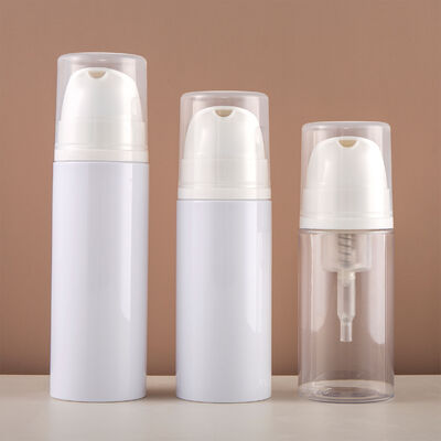ขายส่งขวดปั๊มโฟม PET PP 100ml 120ml 150ml พร้อมการออกแบบป้องกันการรั่วสำหรับน้ำยาทำความสะอาดผิวหน้าและสบู่เหลว
